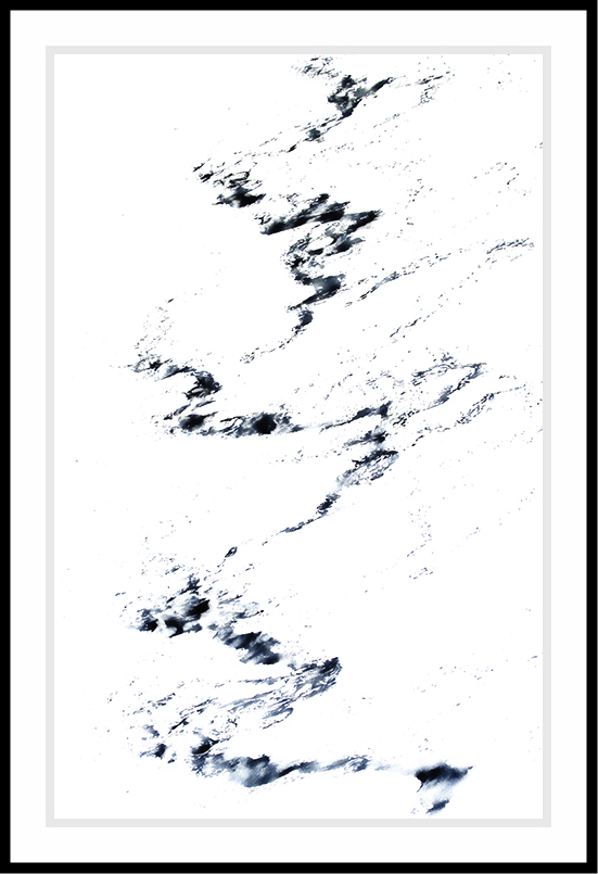 Tracks of a ship on the ocean.